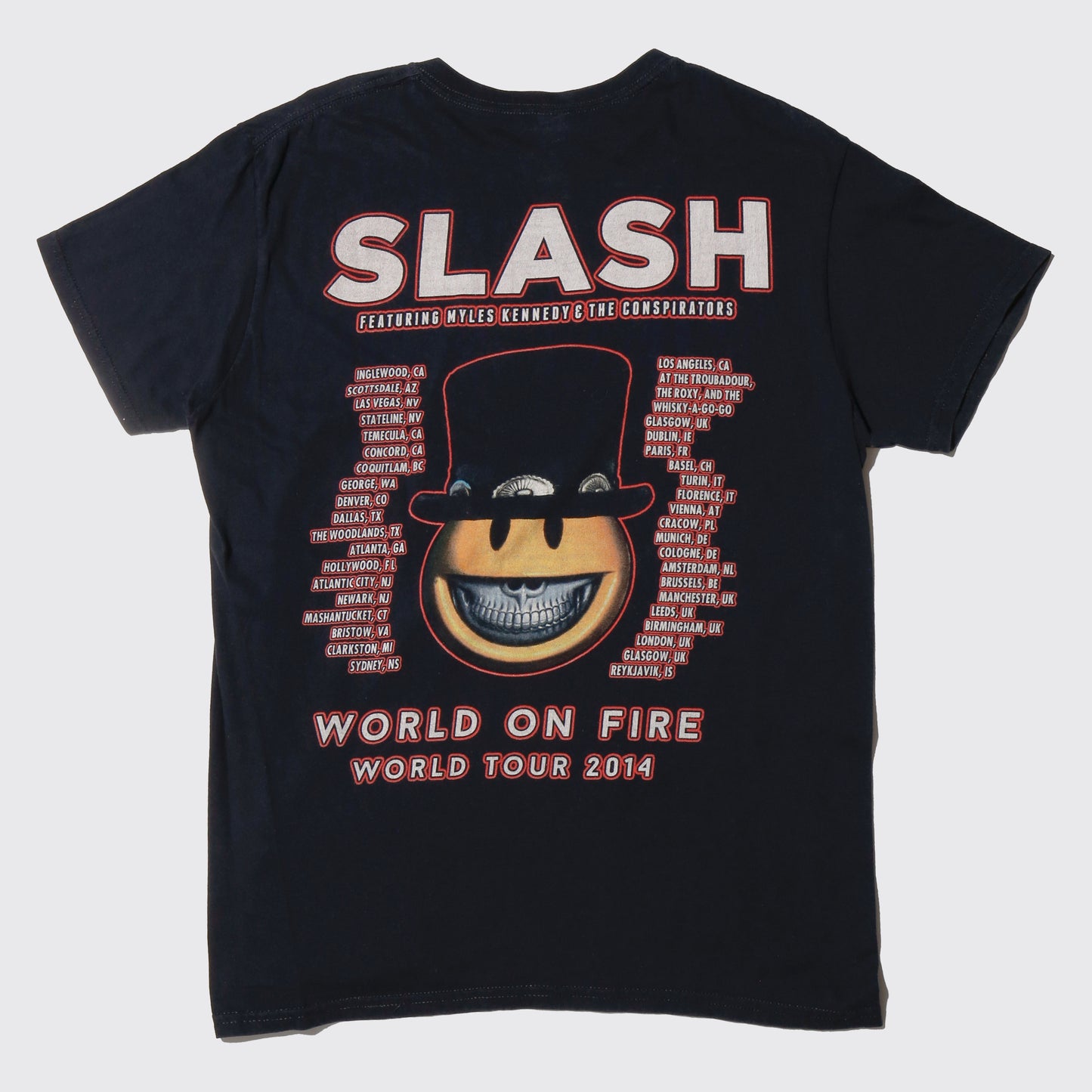vintage 2014's slash world on fire tour t-shirt