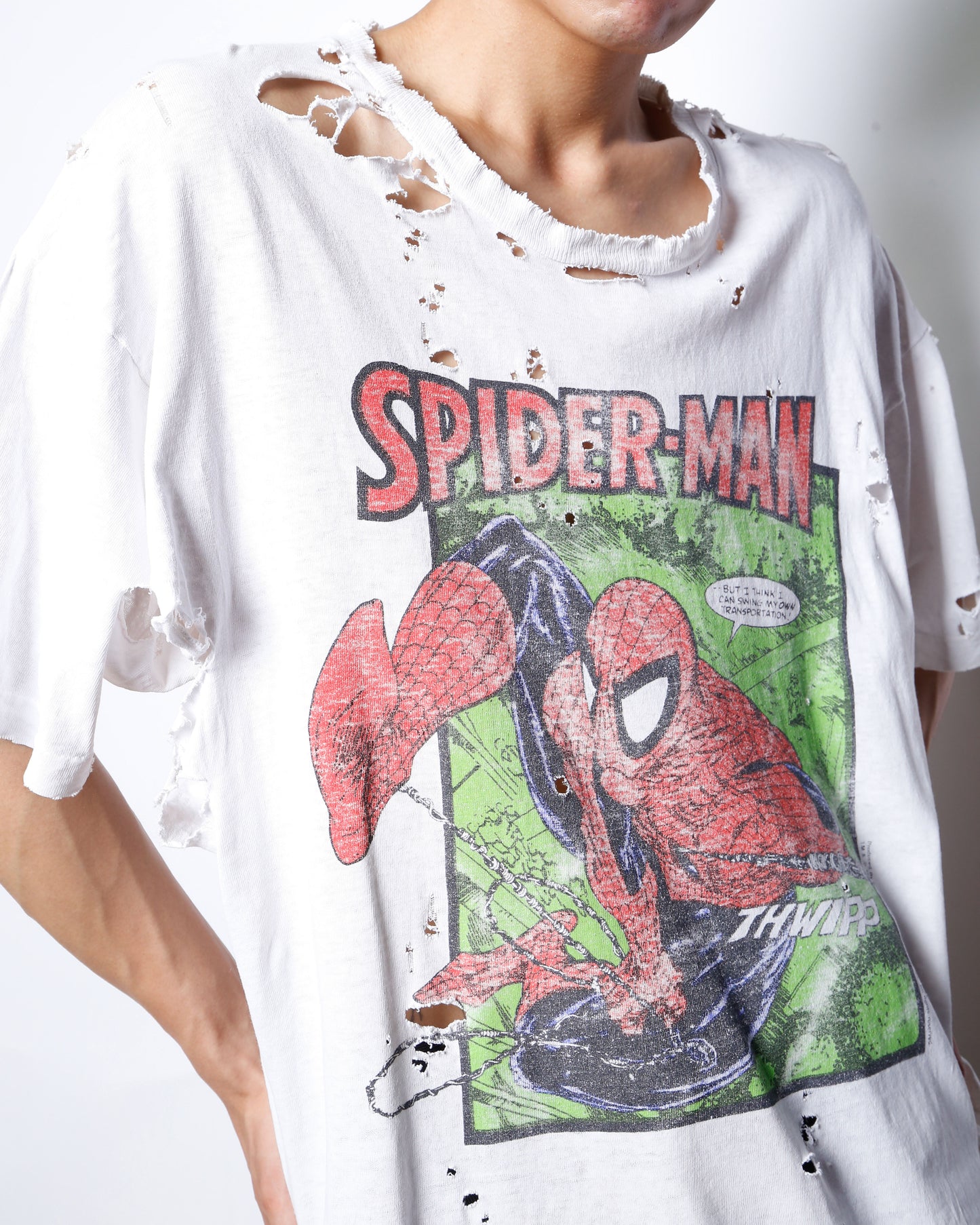 vintage 1990's marvel spider-man broken t-shirt