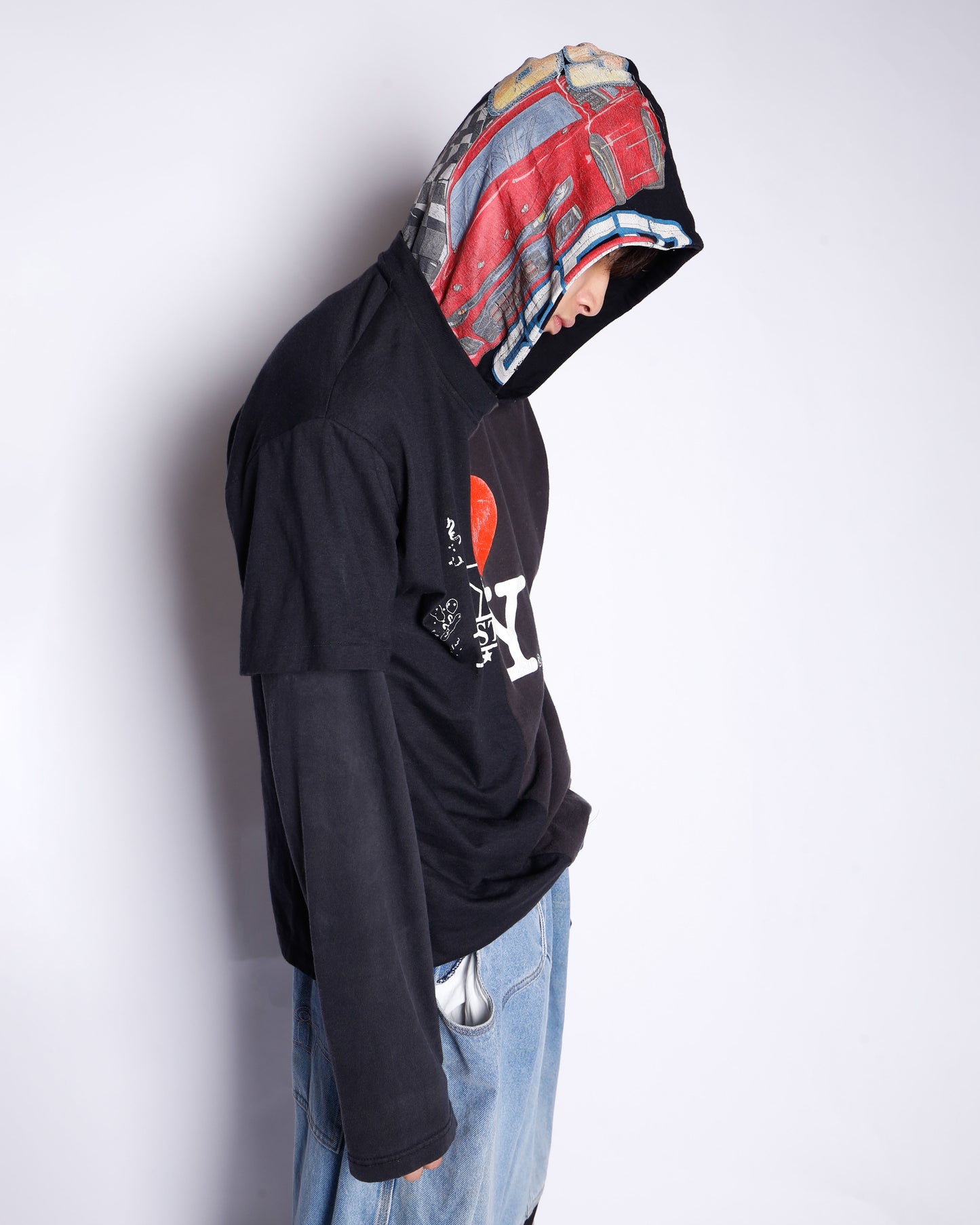 *one-off hooded hybrid cut sew