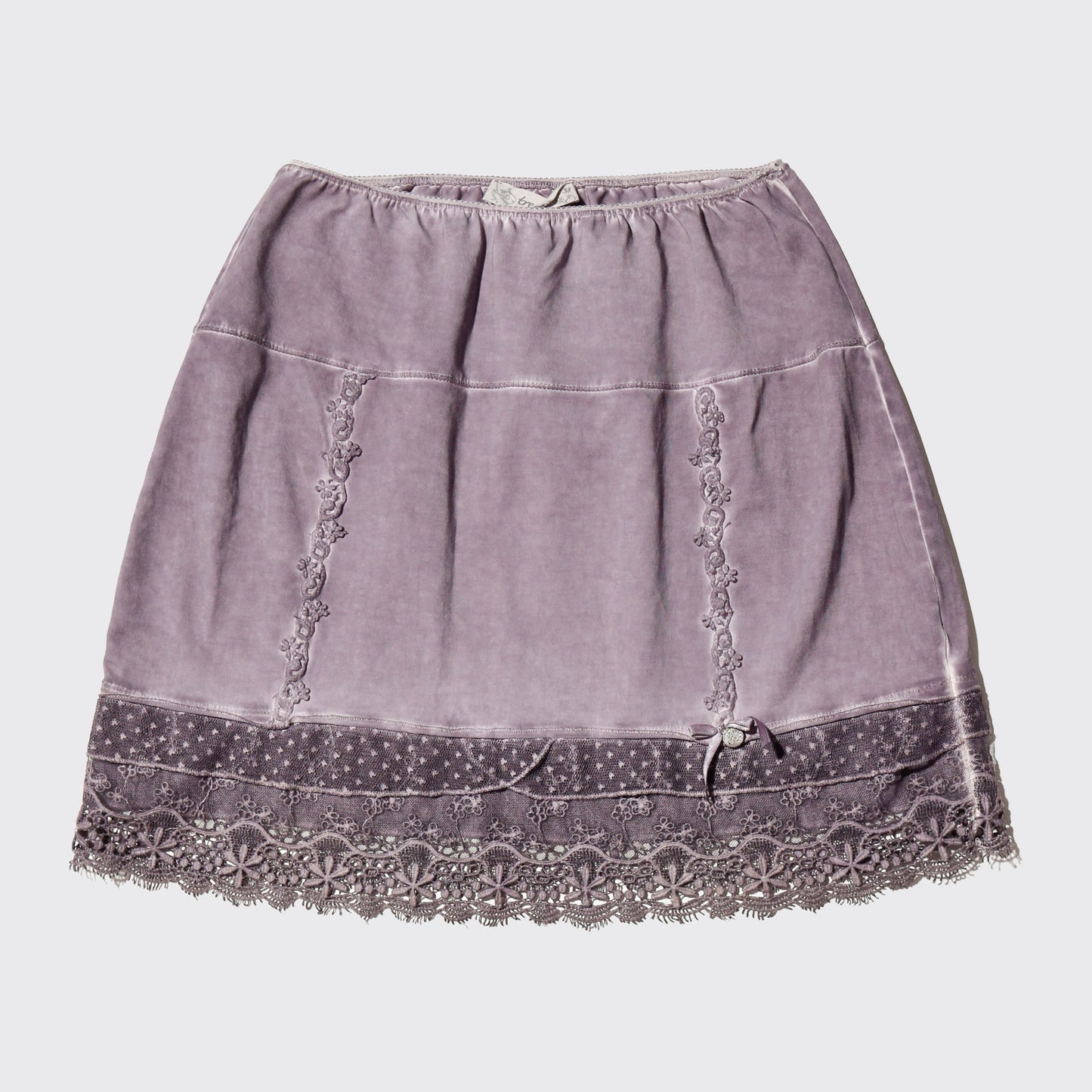 vintage acid lace hem mini skirt