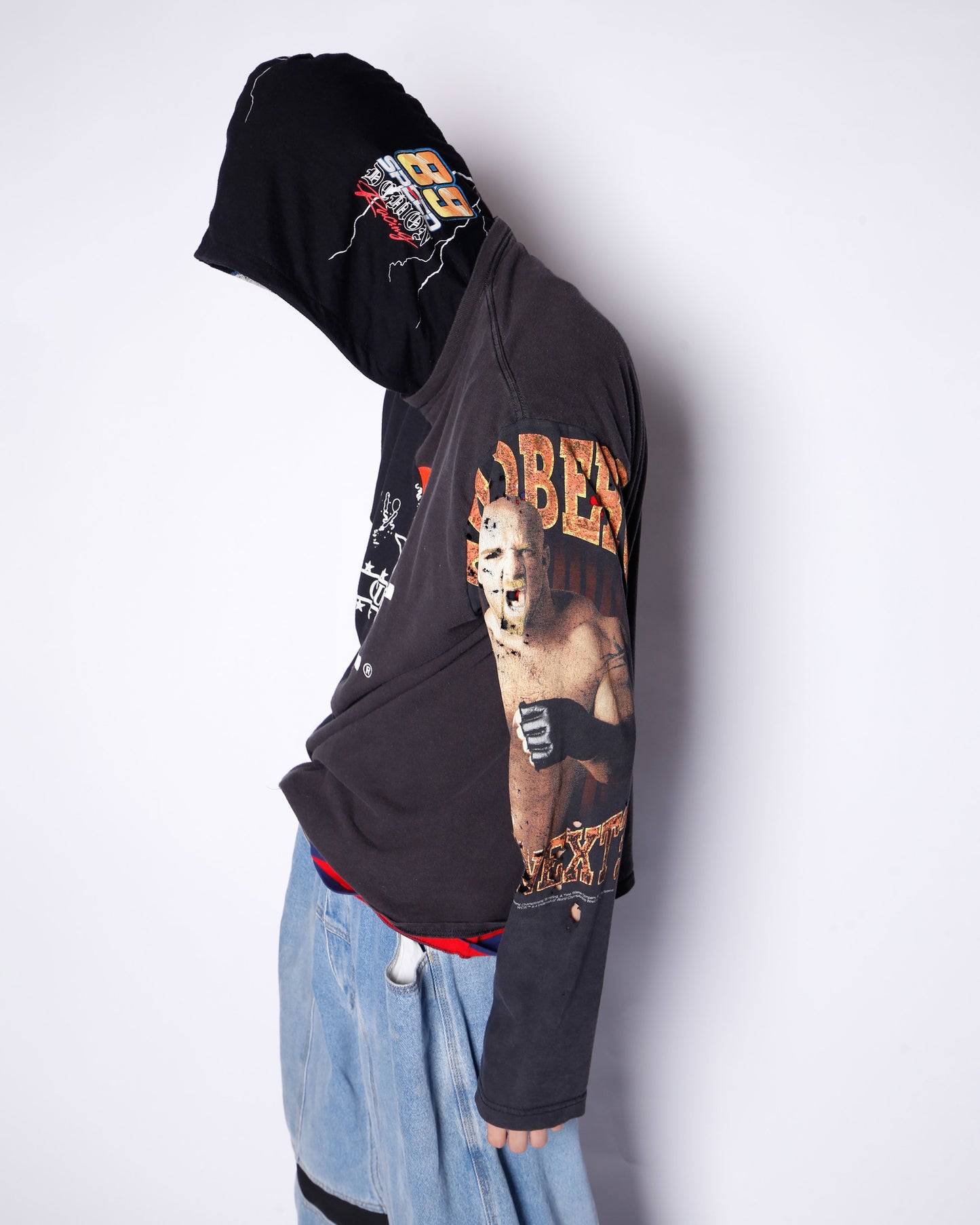 *one-off hooded hybrid cut sew