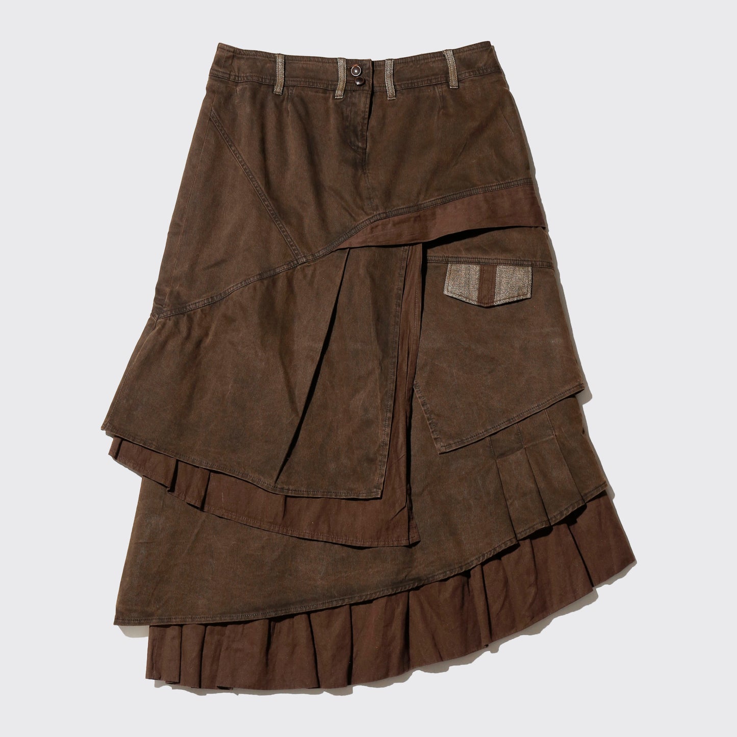 vintage distressed asymmetry skirt