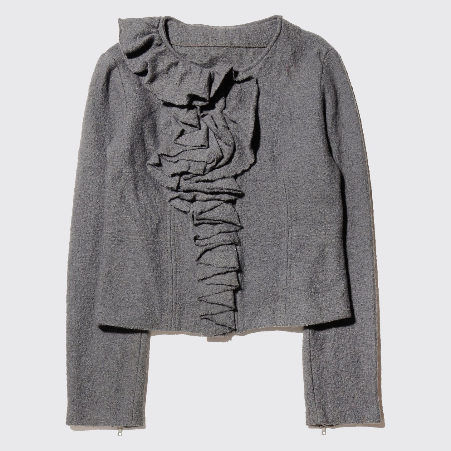 vintage ruffle felt jacket