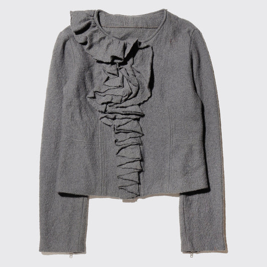 vintage ruffle felt jacket