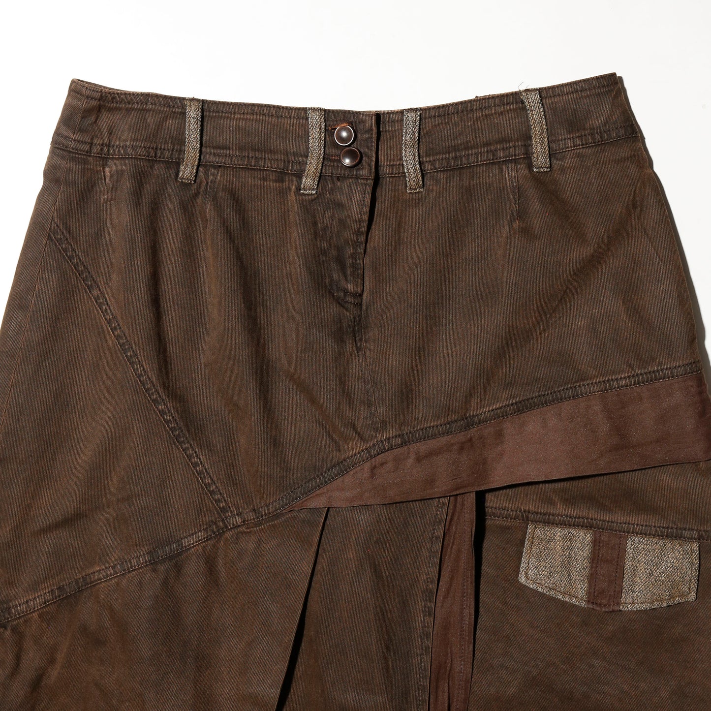 vintage distressed asymmetry skirt
