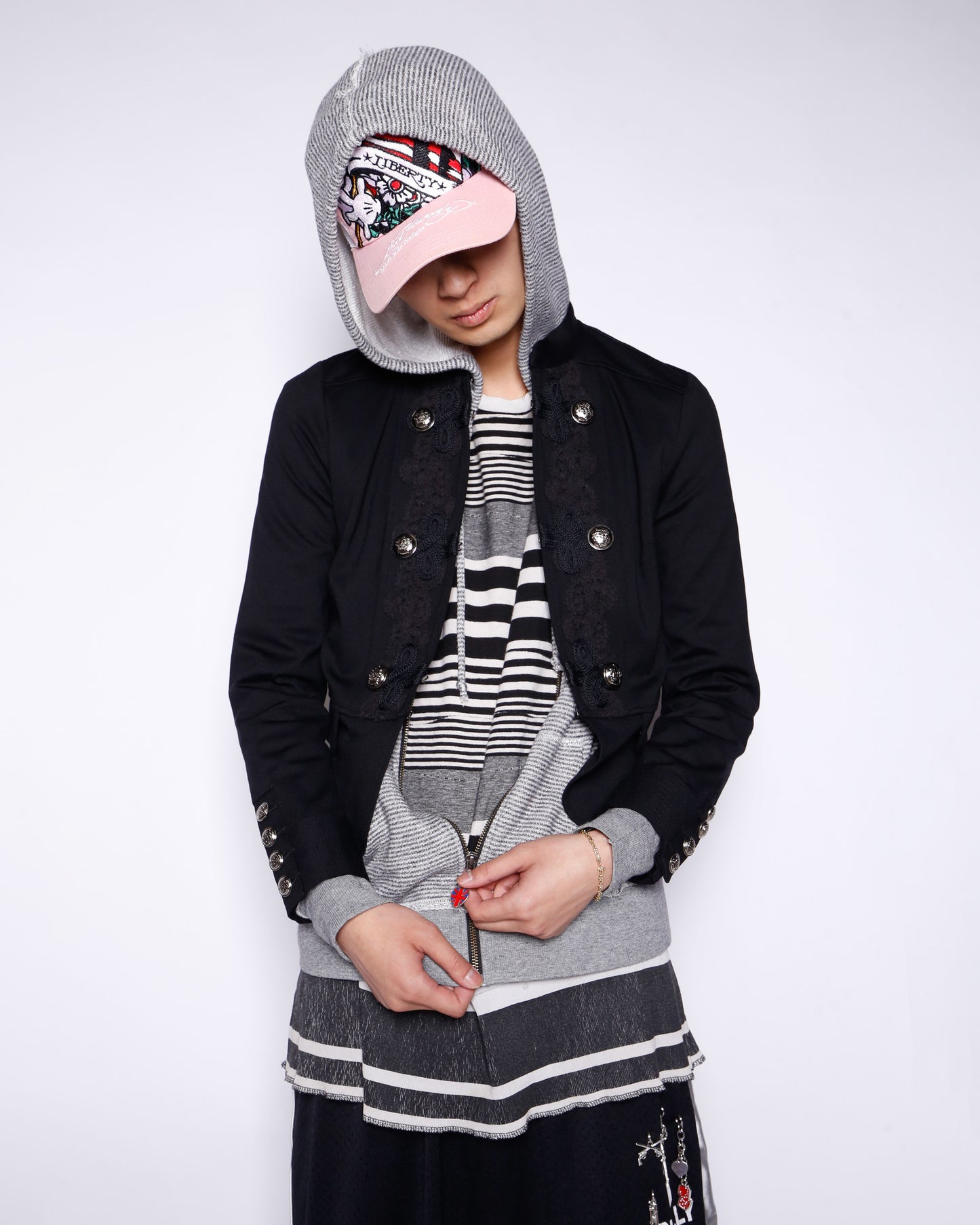 vintage cropped frog closure napoleon jacket