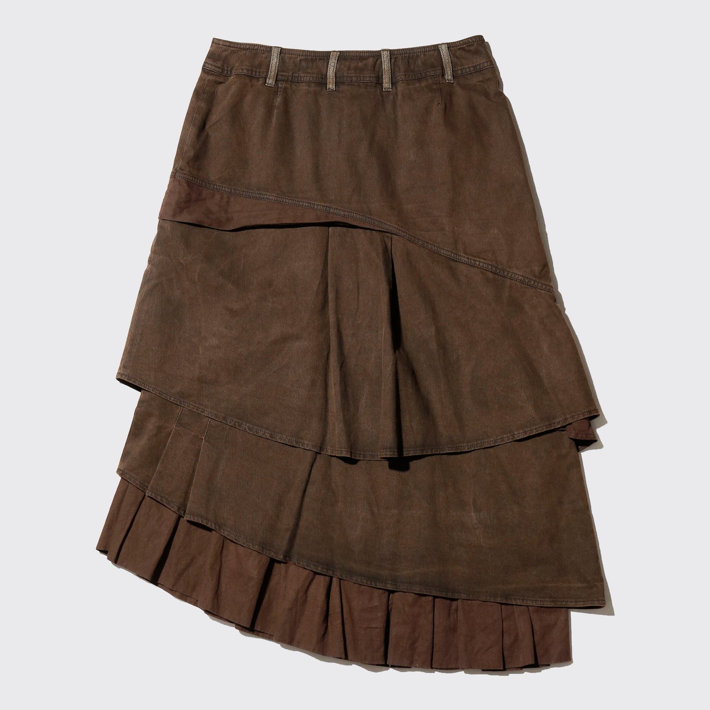 vintage distressed asymmetry skirt