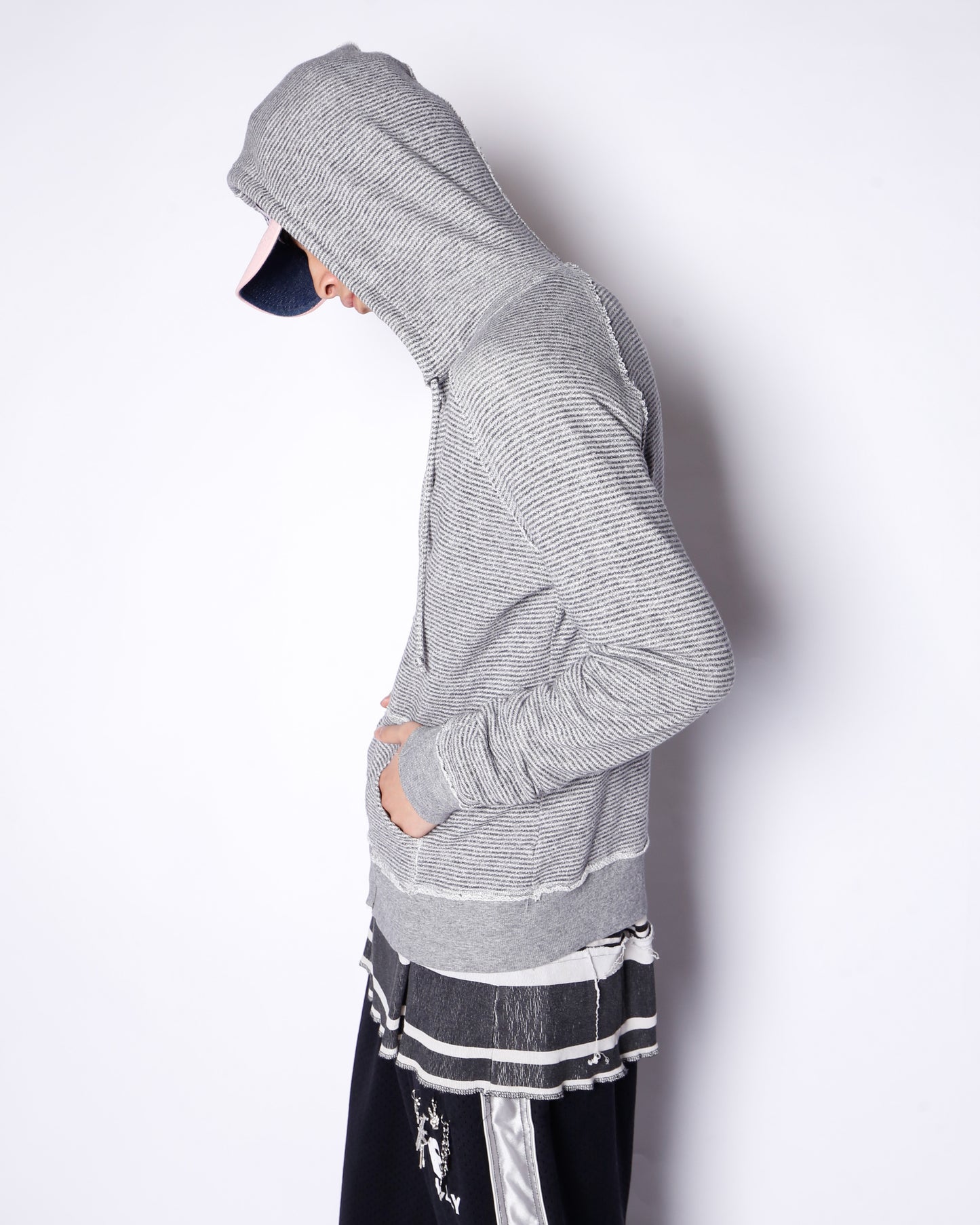 vintage uk charm border knit hoodie