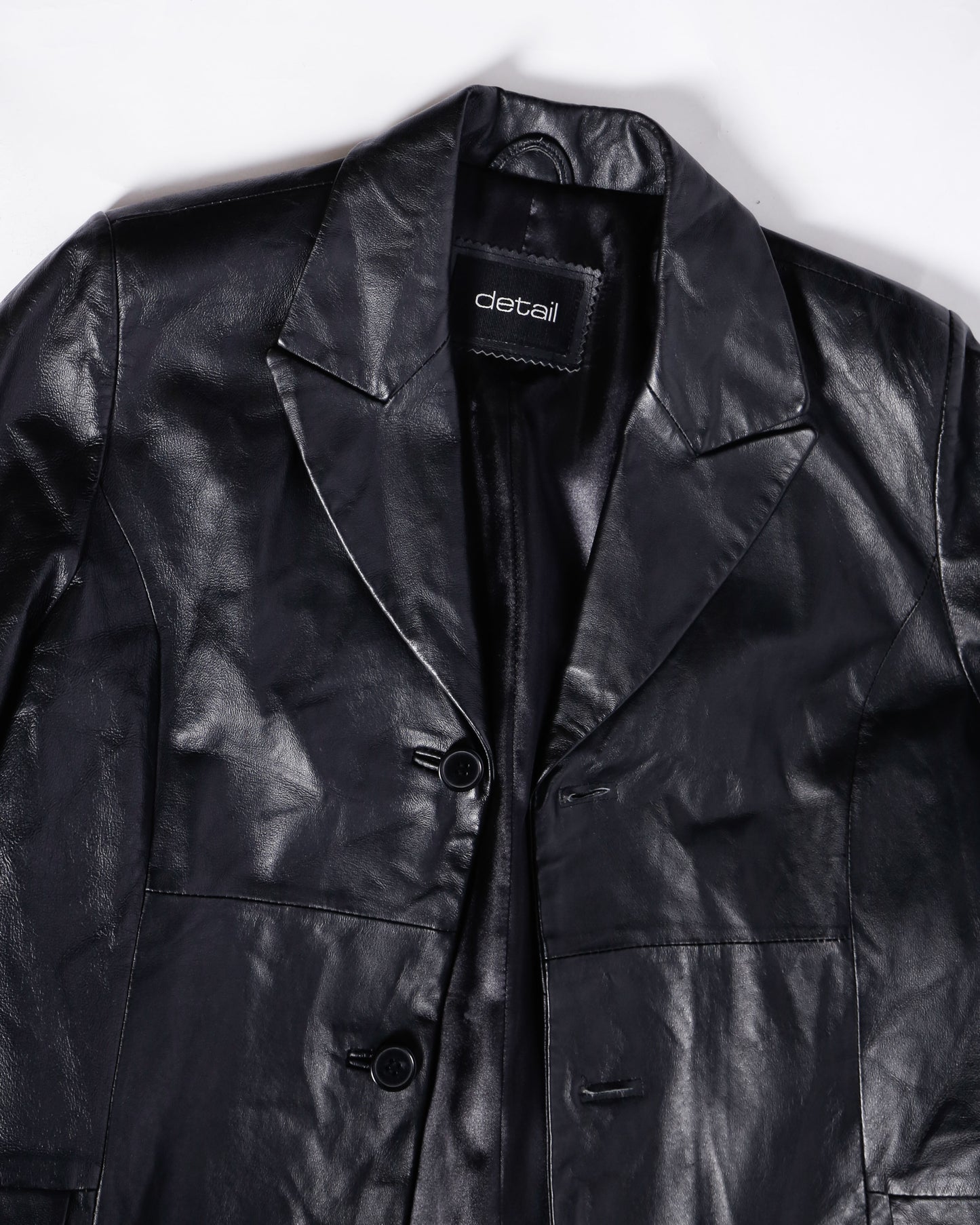 vintage super long leather chesterfield coat