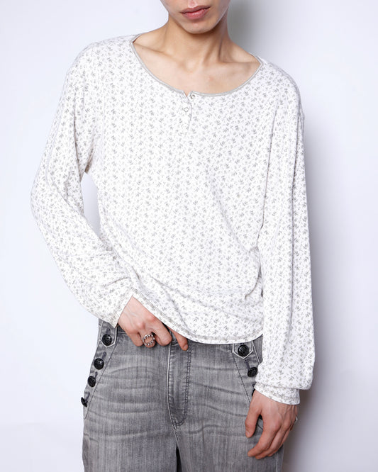 vintage floral ribbed cut sew