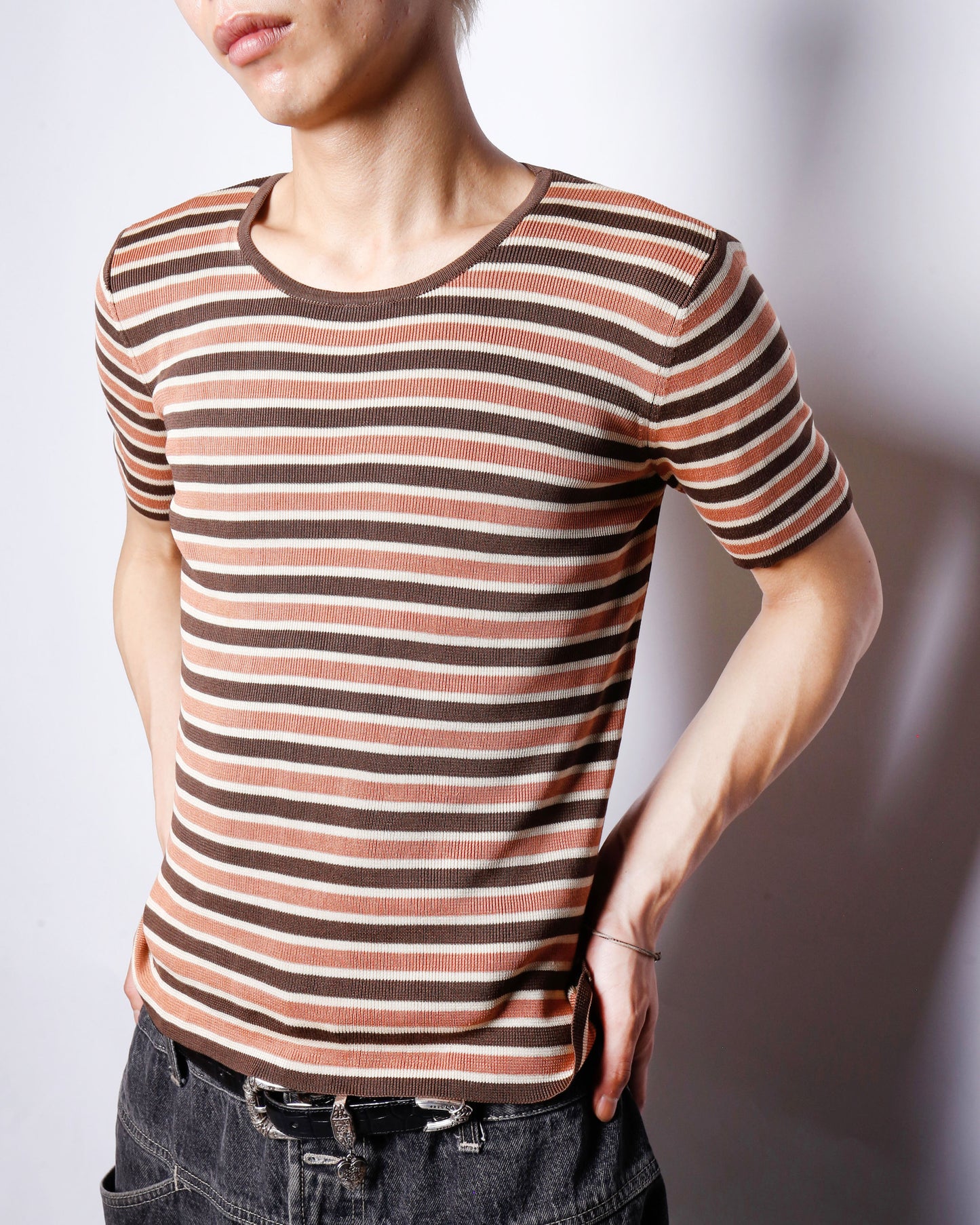 vintage border skinny t-shirt