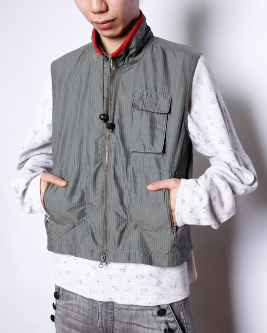 vintage stripe utility vest