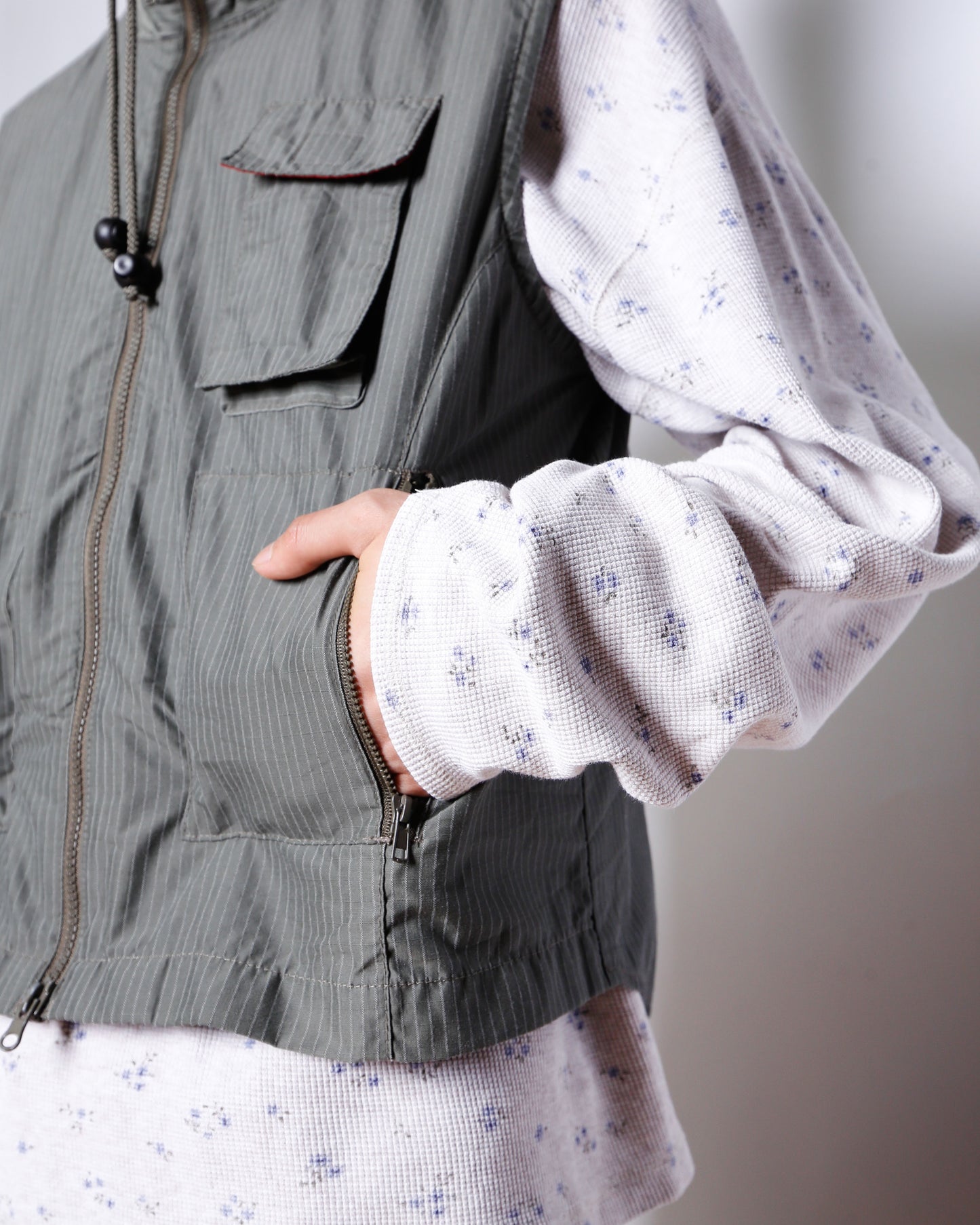 vintage stripe utility vest
