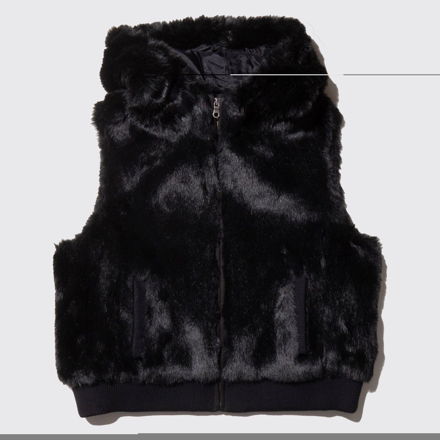vintage faux fur hooded vest