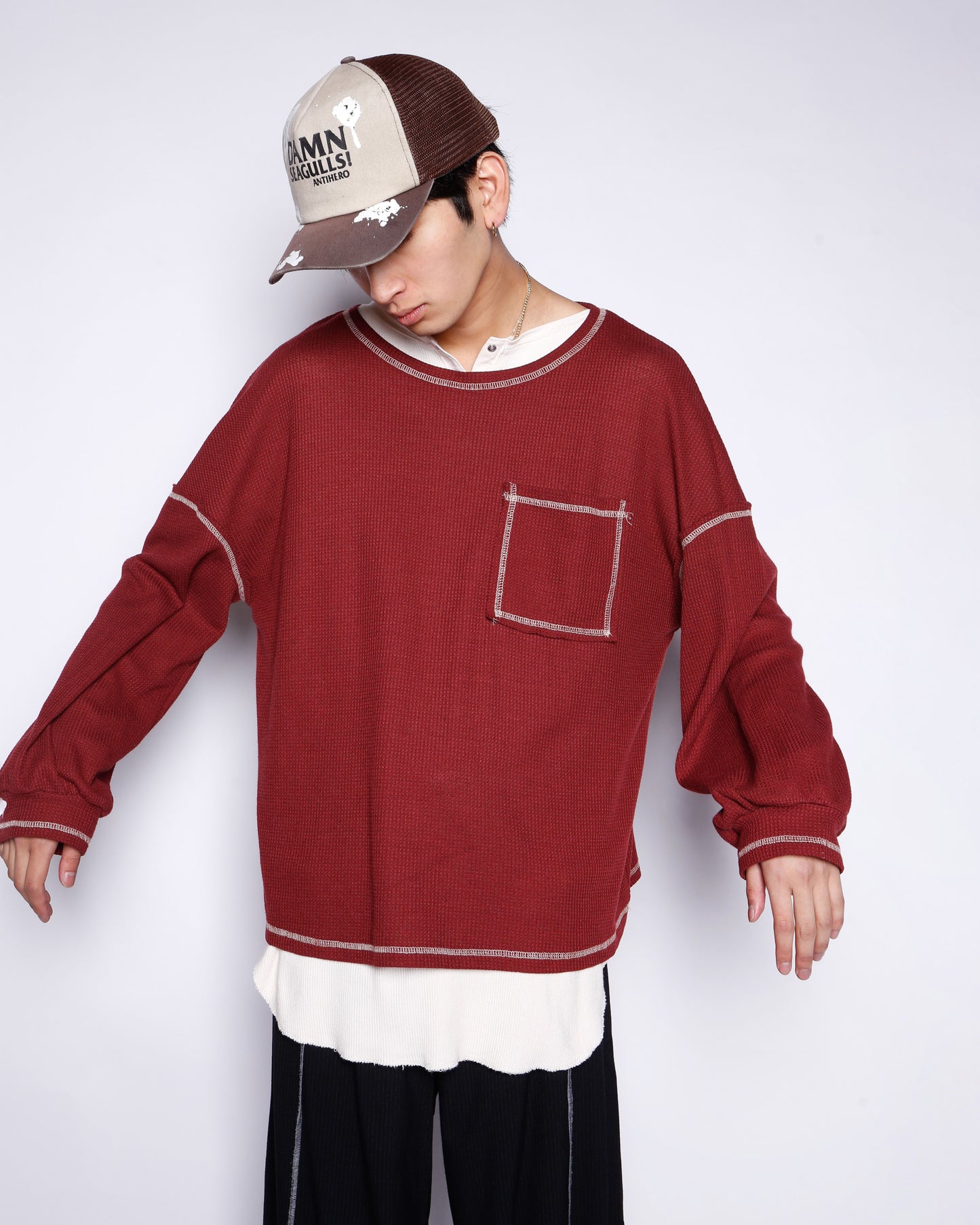 vintage stitched waffle cut sew