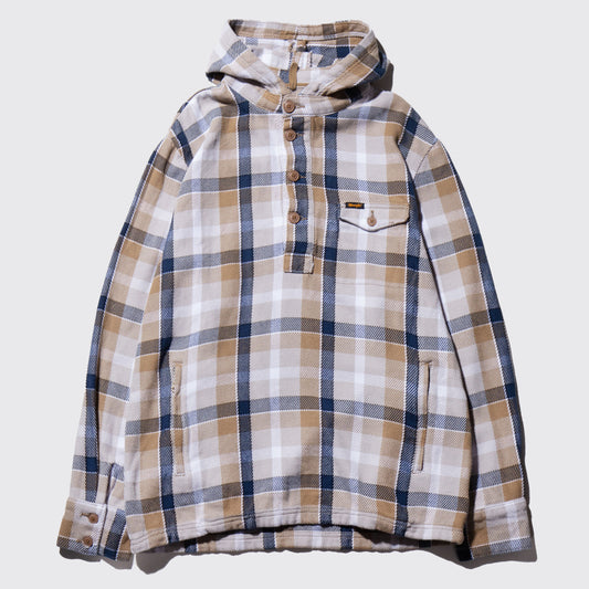 vintage wrangle check flannel loose hoodie