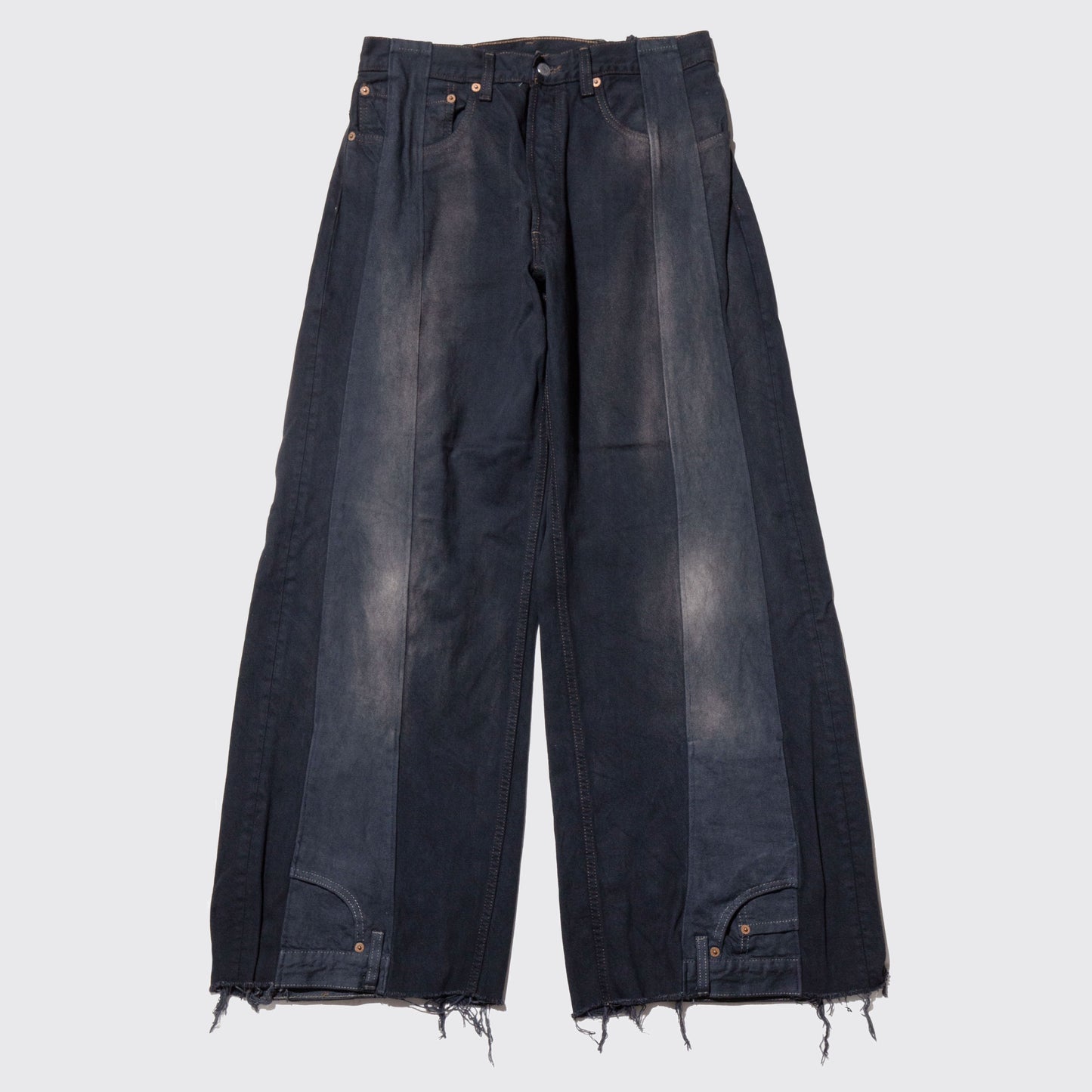 remake upside down jeans , model-fade baggy