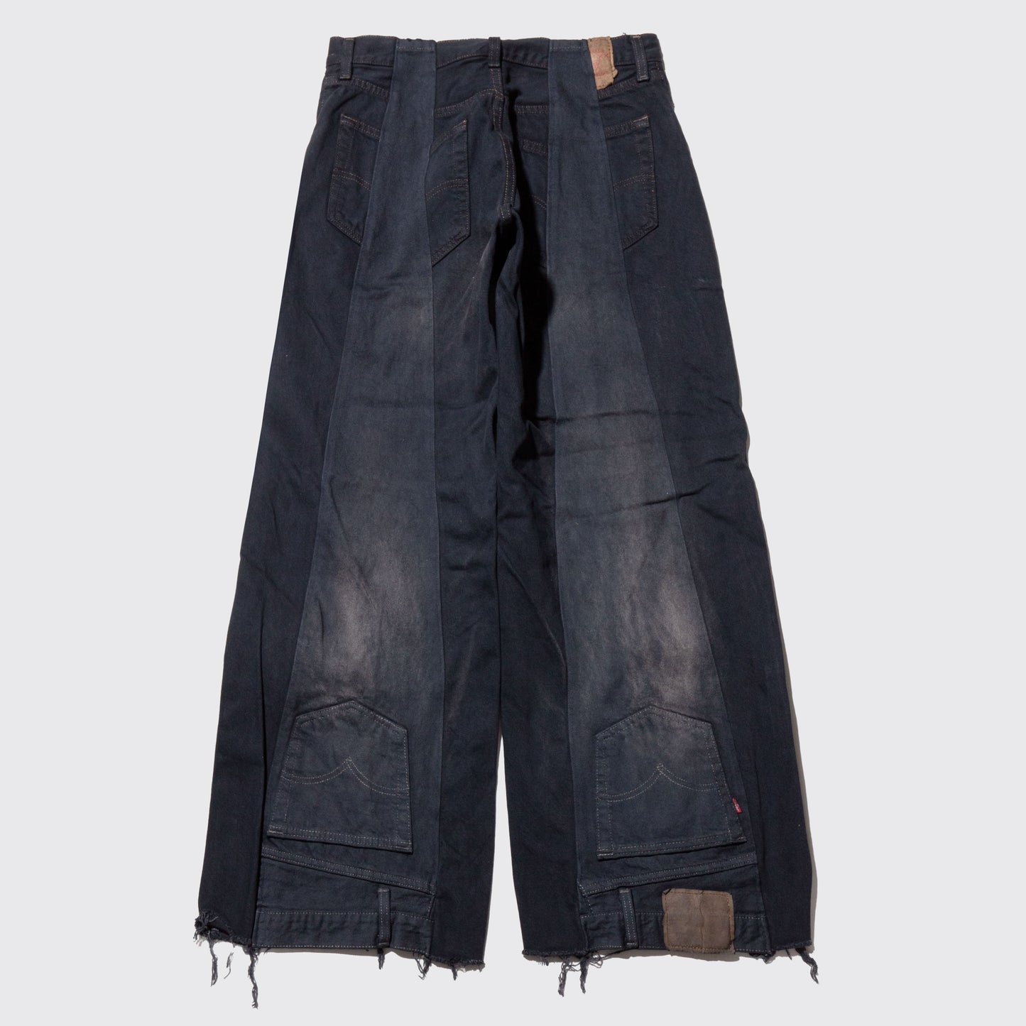 remake upside down jeans , model-fade baggy