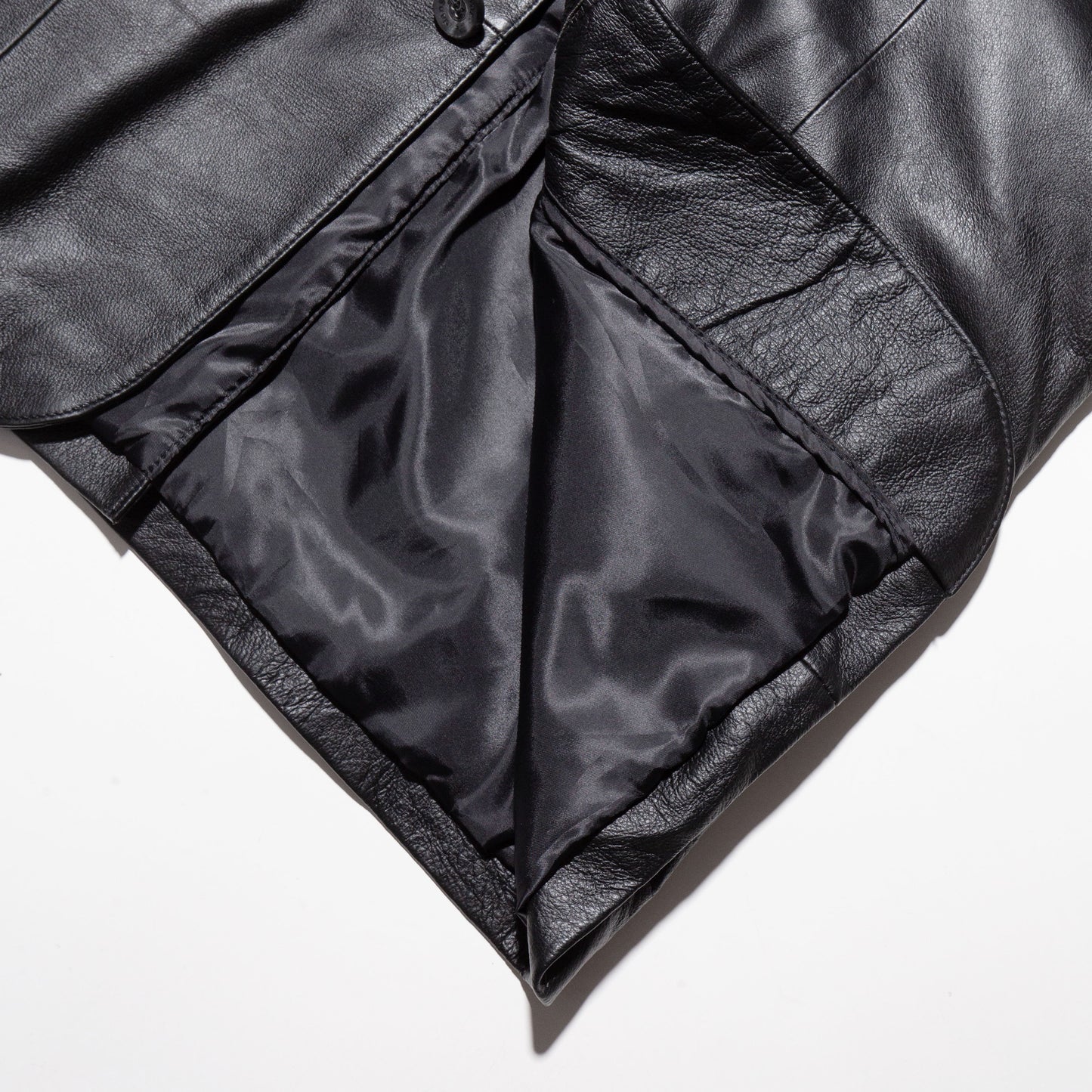 vintage orstrich yoke leather tailored jacket