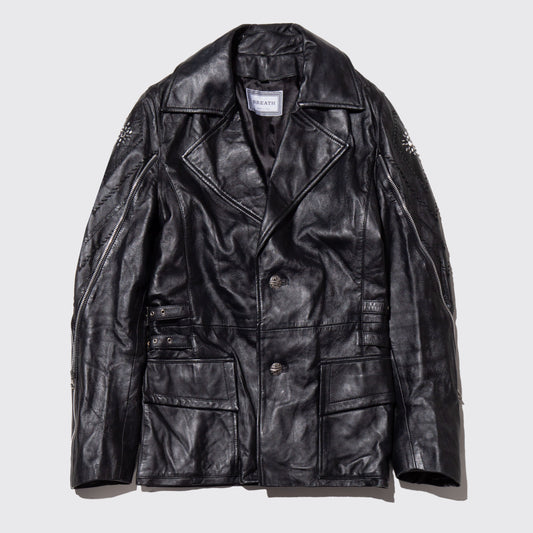 vintage zip custom leather jacket