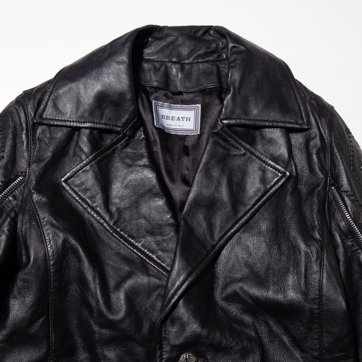 vintage zip custom leather jacket