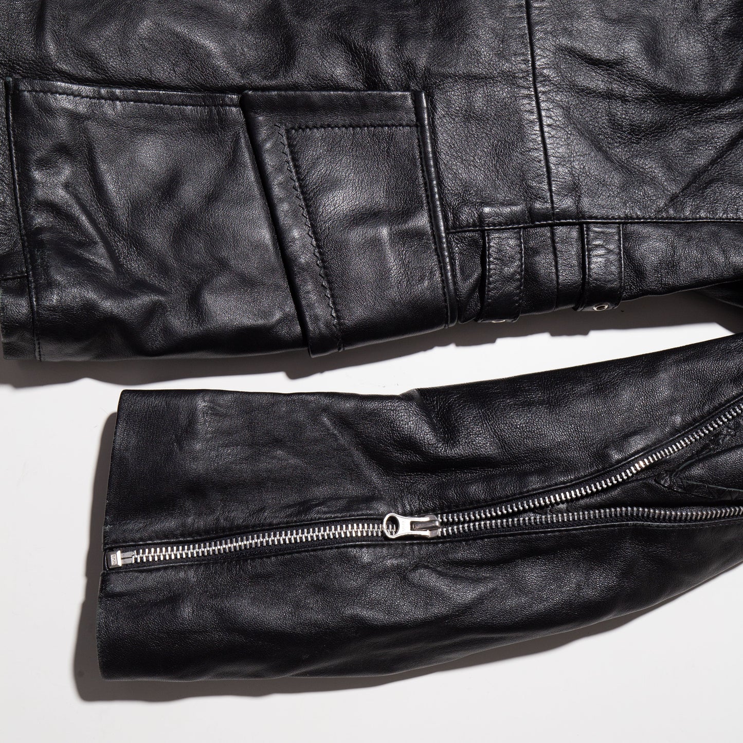 vintage zip custom leather jacket