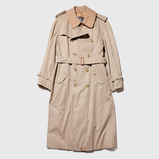 vintage 80's Burberrys' long trench coat , detachable collar/liner