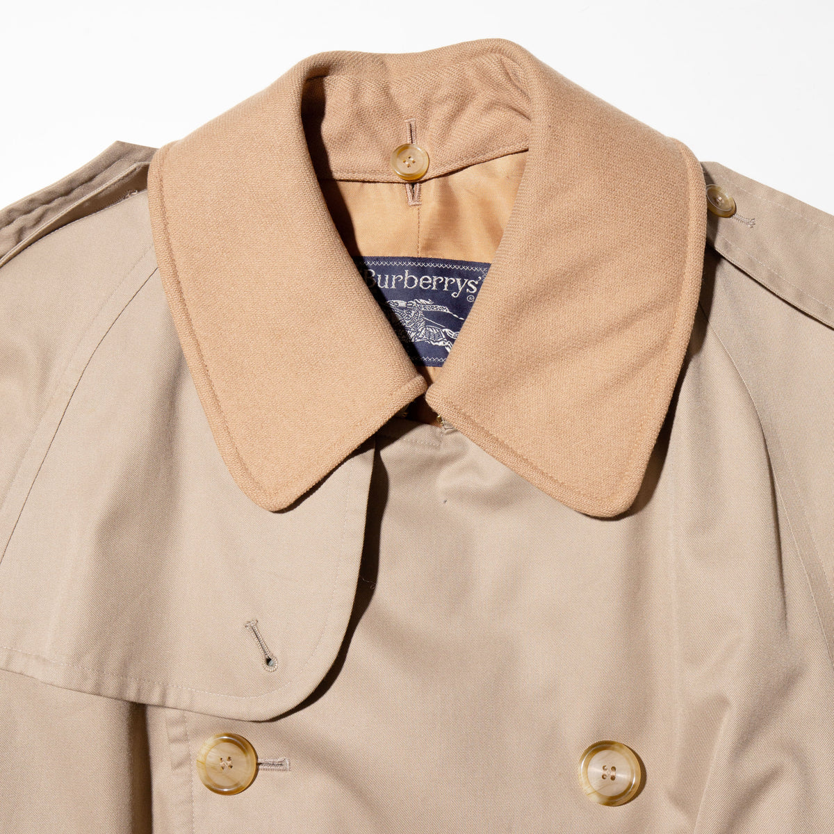 vintage 80's Burberrys' long trench coat, detachable collar/liner