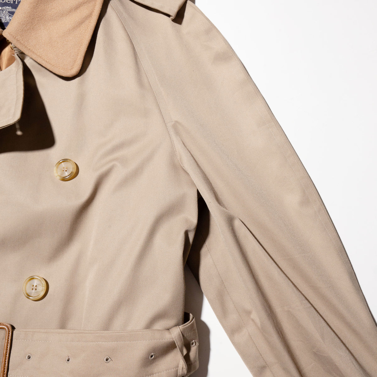 vintage 80's Burberrys' long trench coat, detachable collar/liner