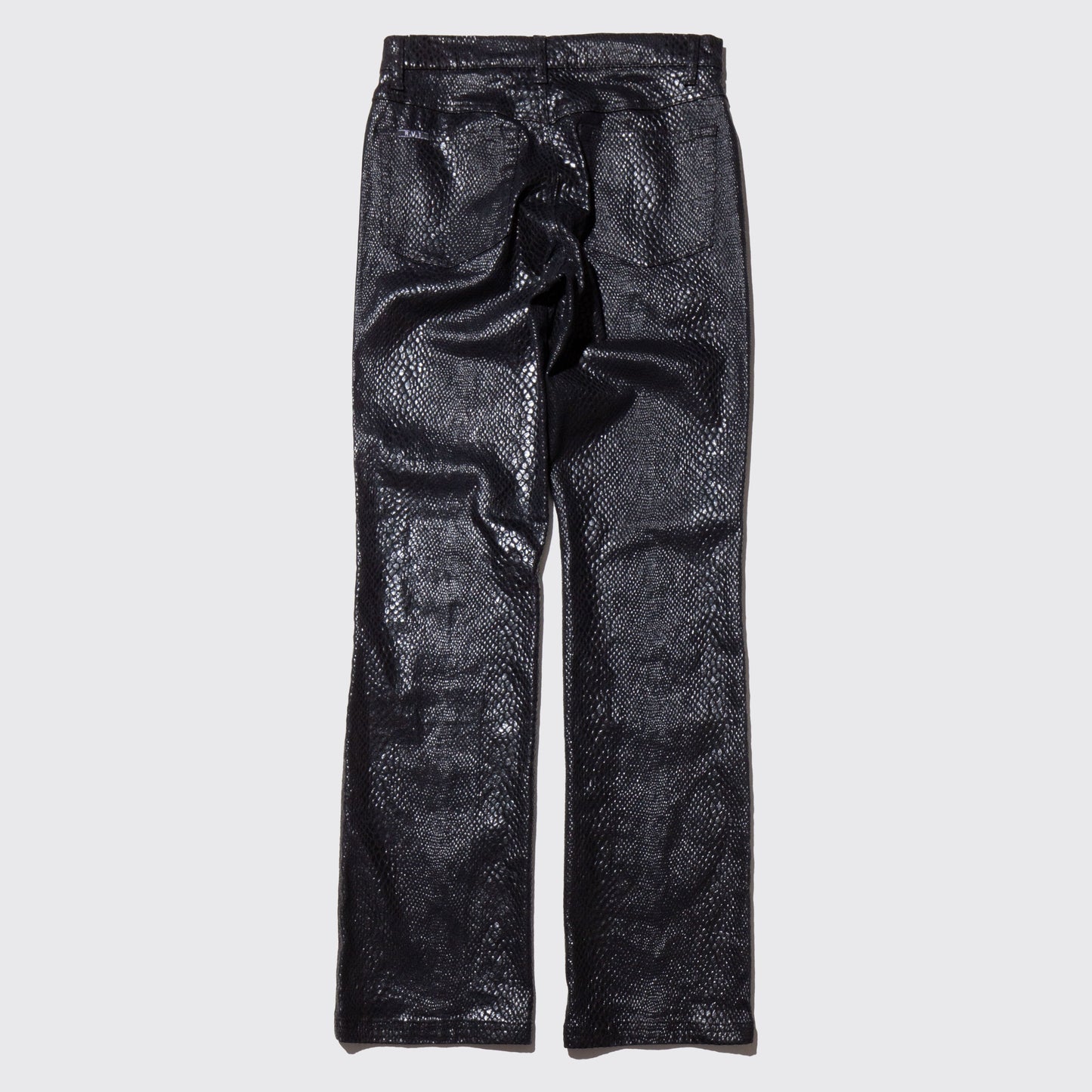 vintage faux python flare trousers