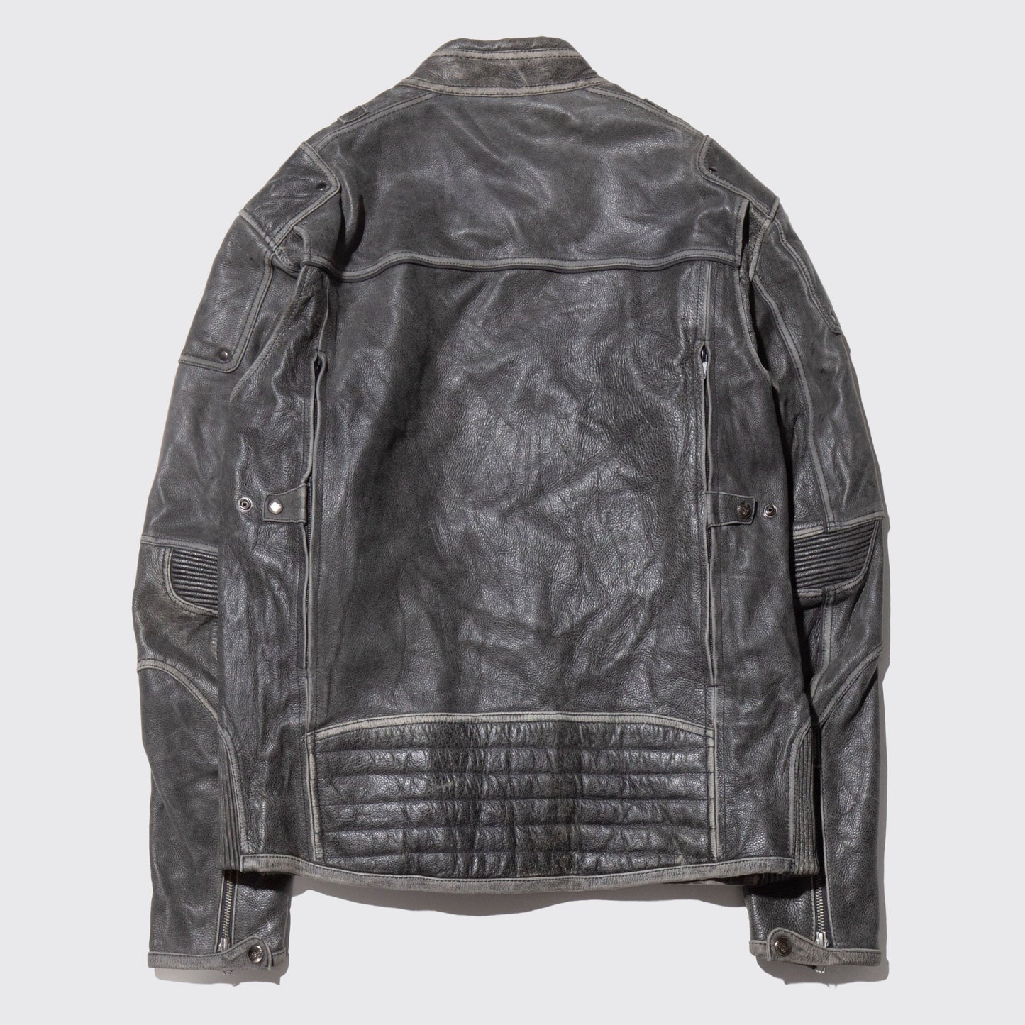 vintage faded motocross leather jacket