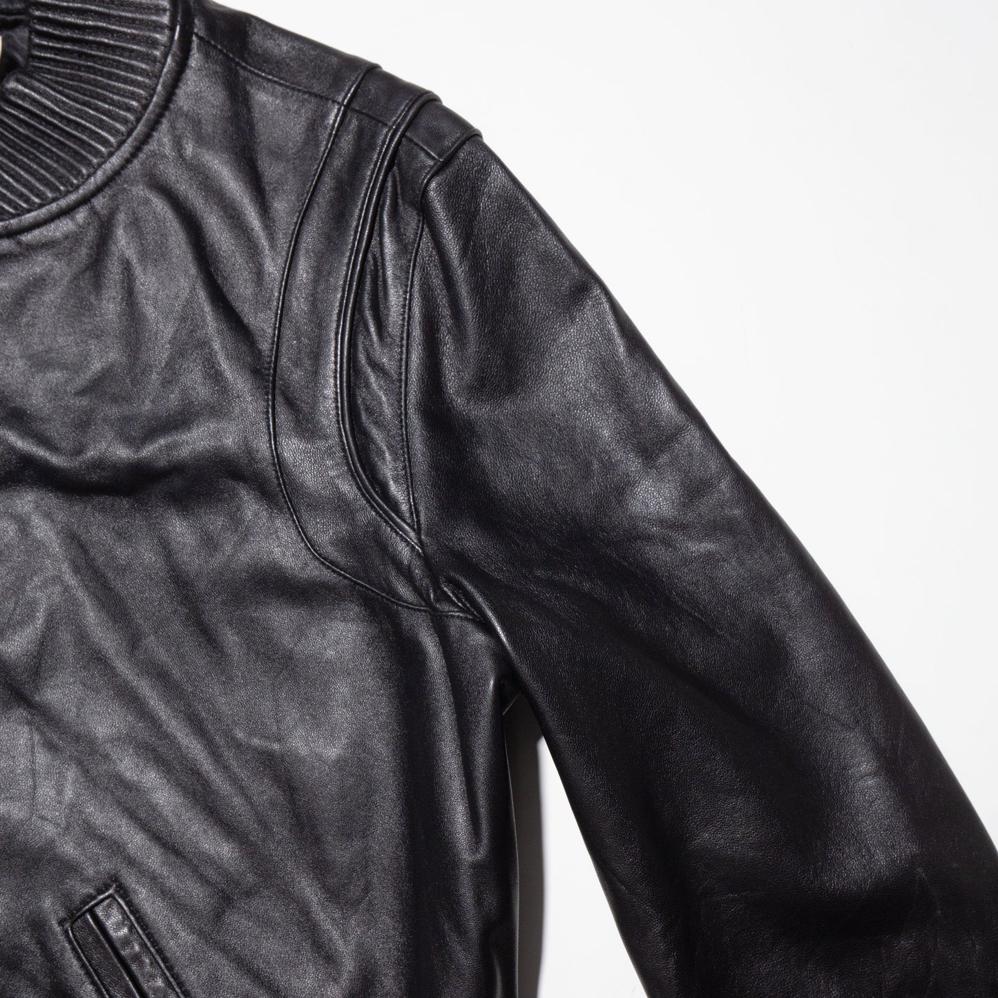 vintage leather teddy jacket