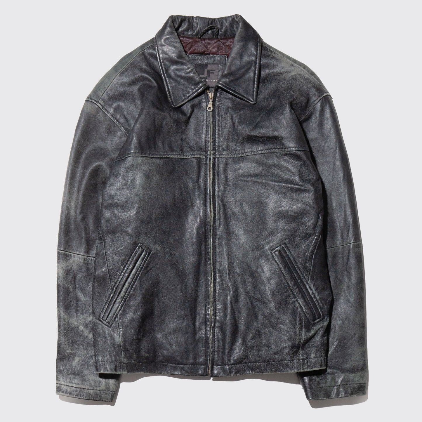 vintage 90's faded single leather jacket