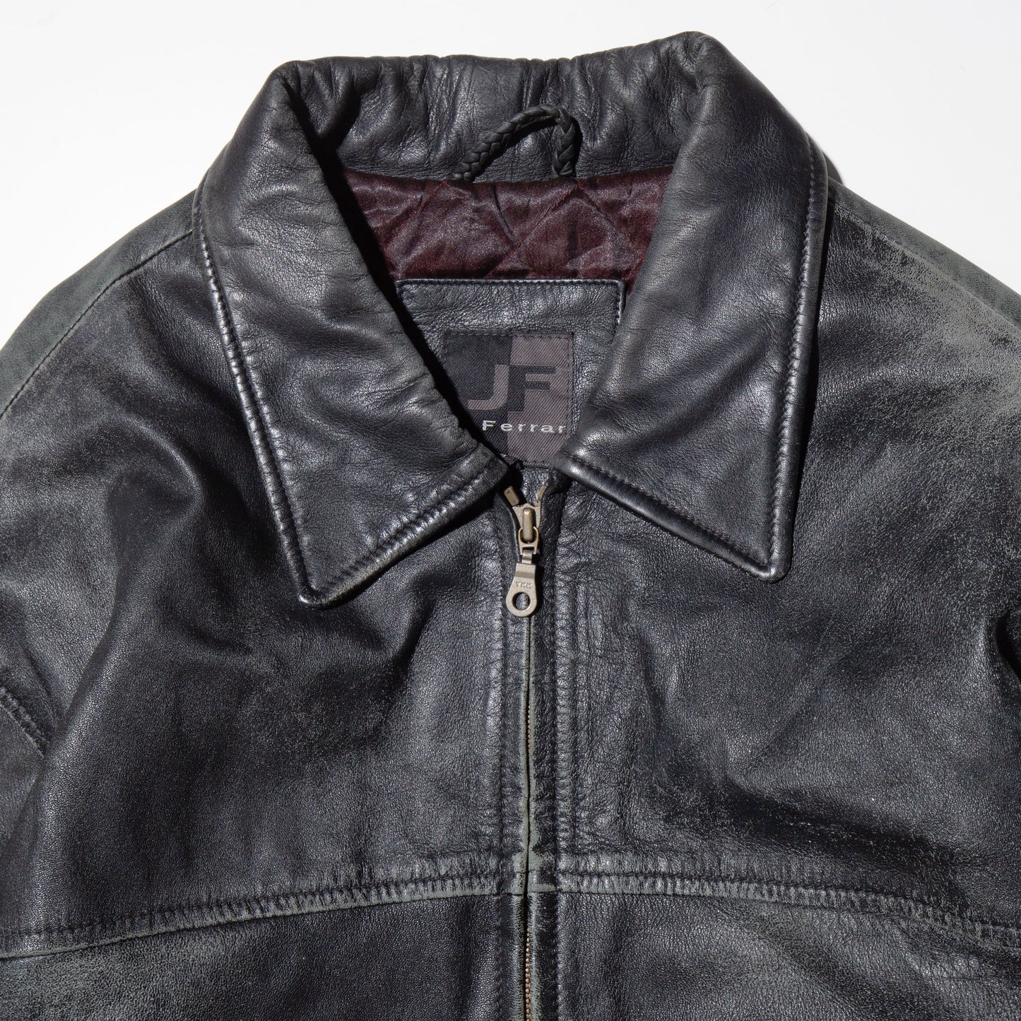 vintage 90's faded single leather jacket