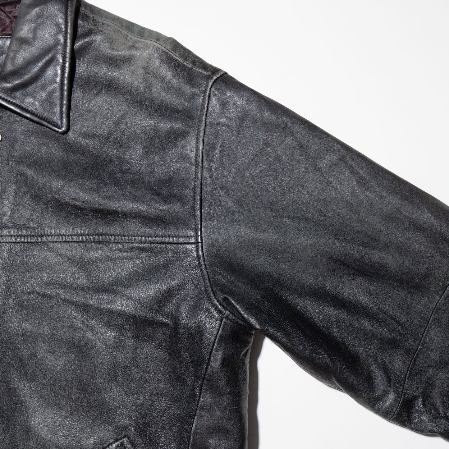 vintage 90's faded single leather jacket