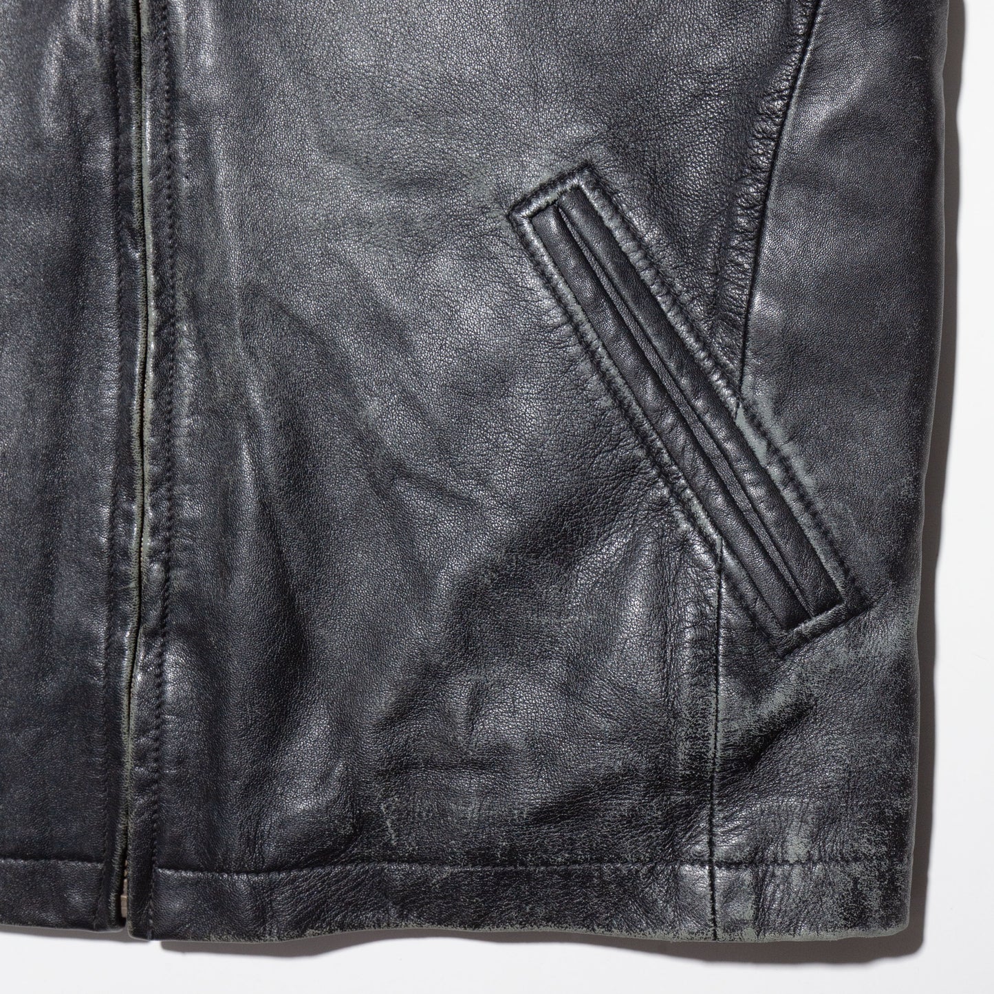 vintage 90's faded single leather jacket