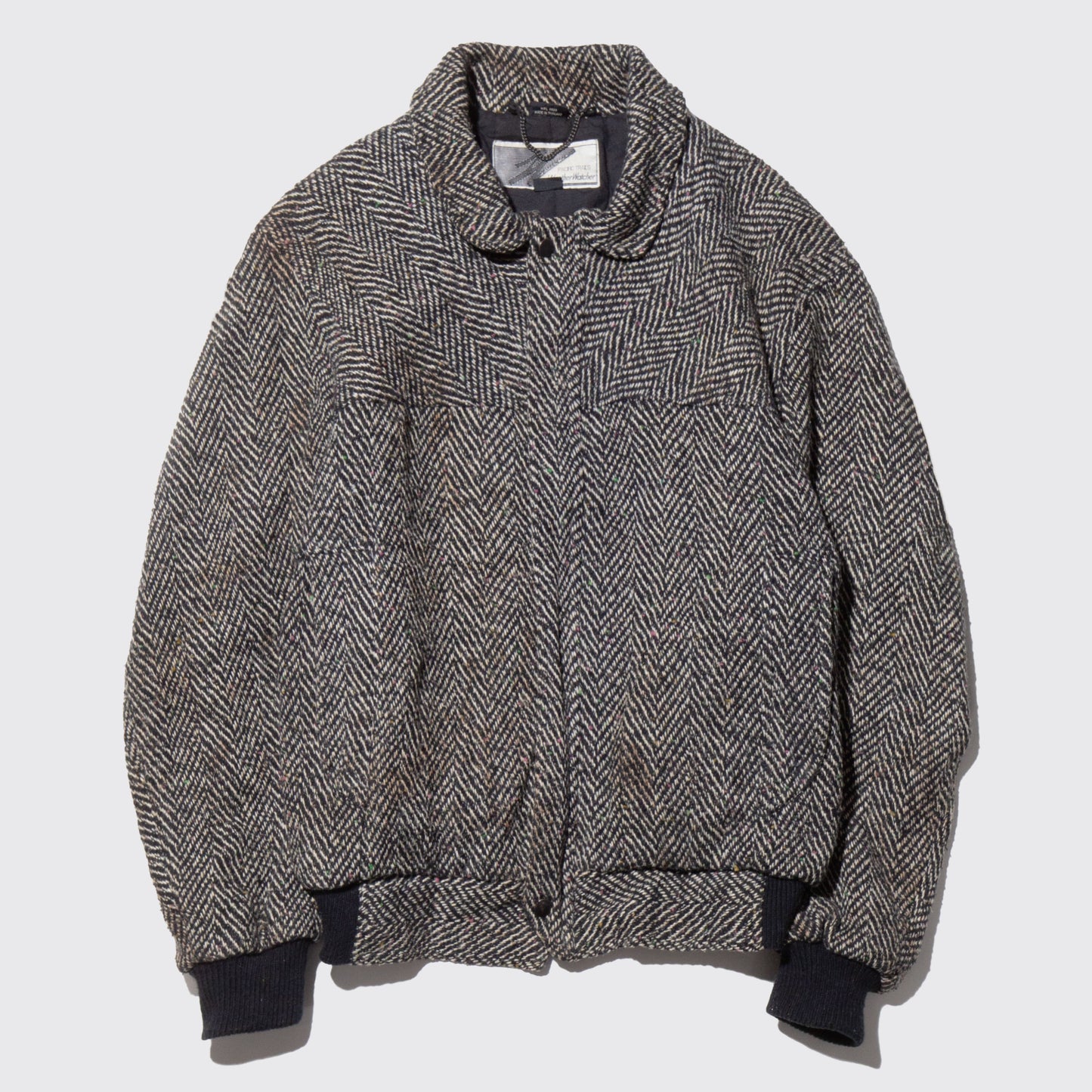vintage loose herringbone tweed jacket
