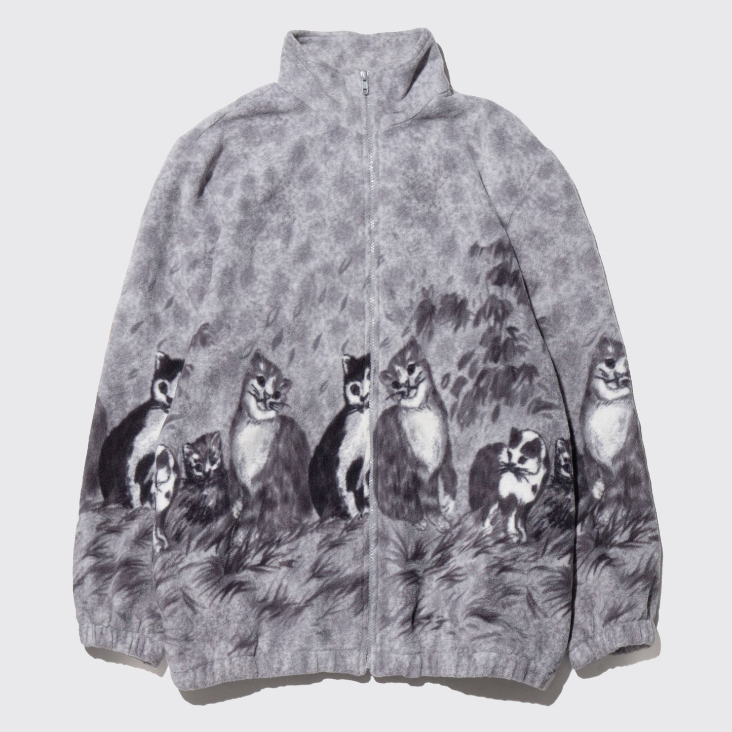 vintage cat loose fleece jacket