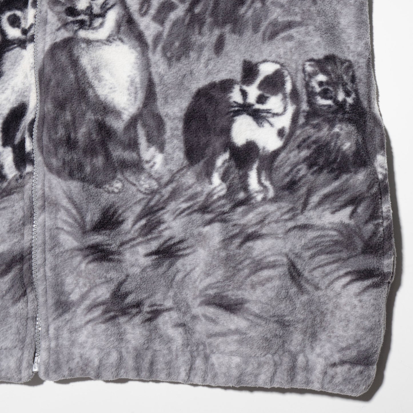 vintage cat loose fleece jacket