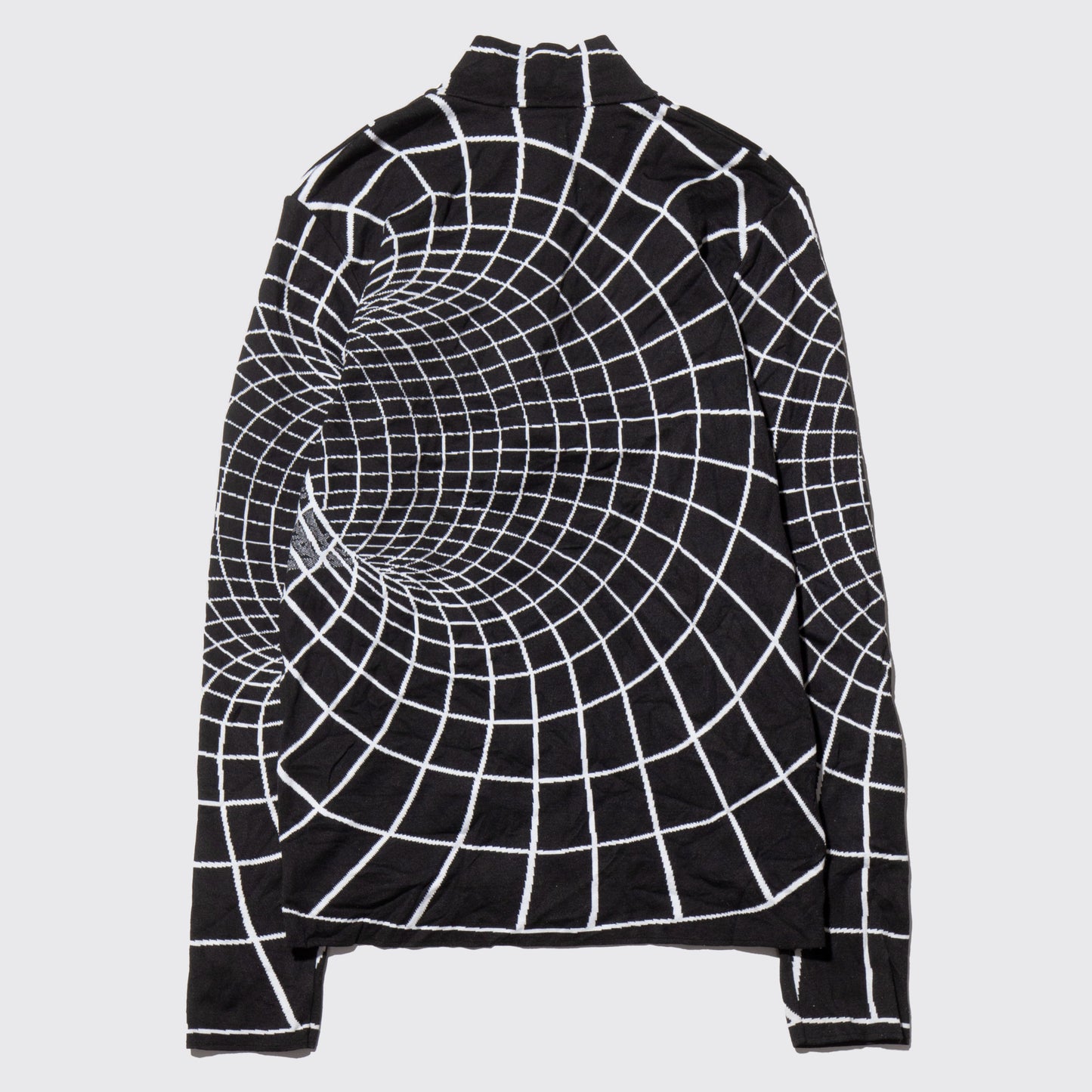 vintage geometry grid half zip l/s