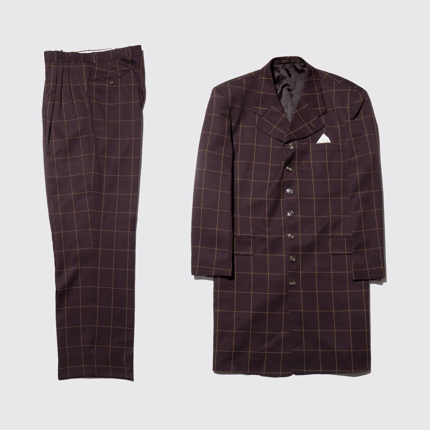 vintage window check zoot set up