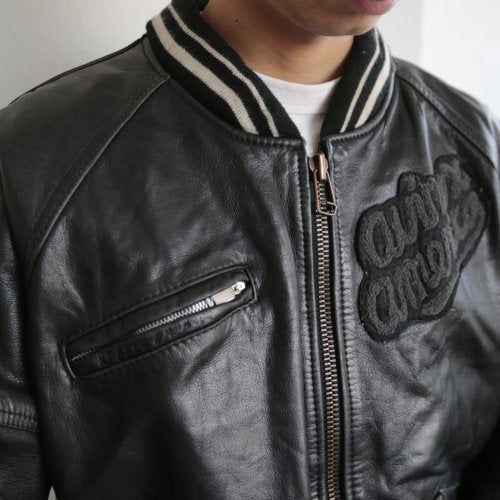 vintage avirex leather varsity jacket