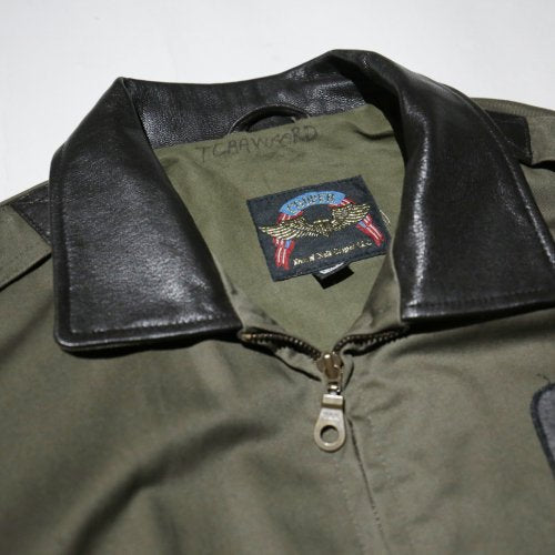 vintage type a-2 leather combi jacket