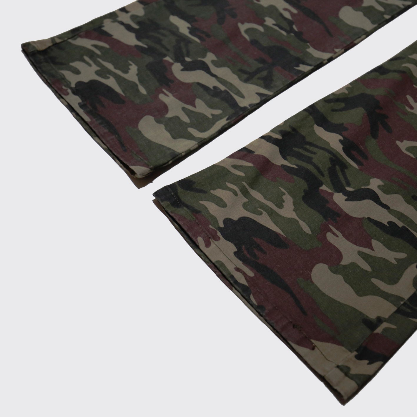 vintage broderie camo flare trousers