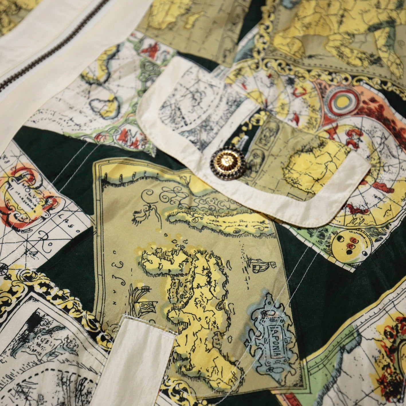 vintage map pattern jacket