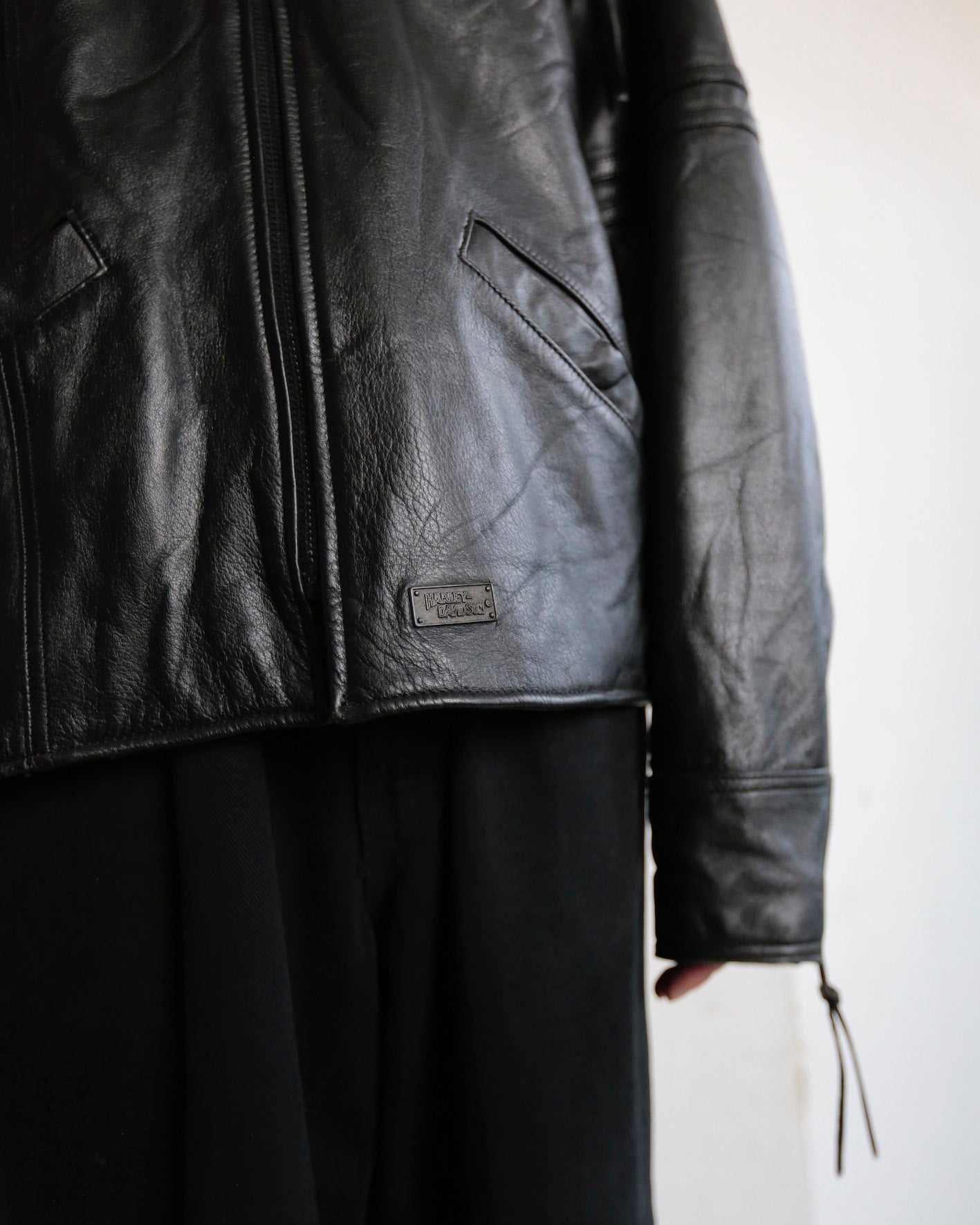 vintage harley davidson moto leather jacket