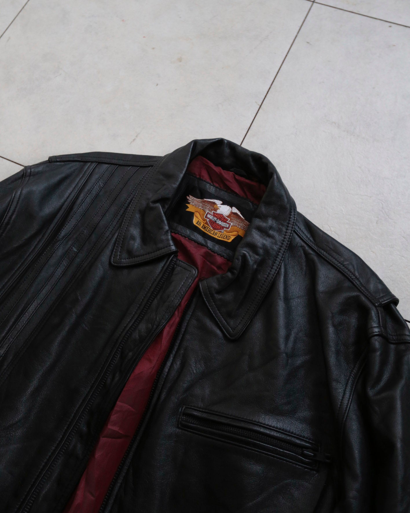 vintage harley davidson moto leather jacket