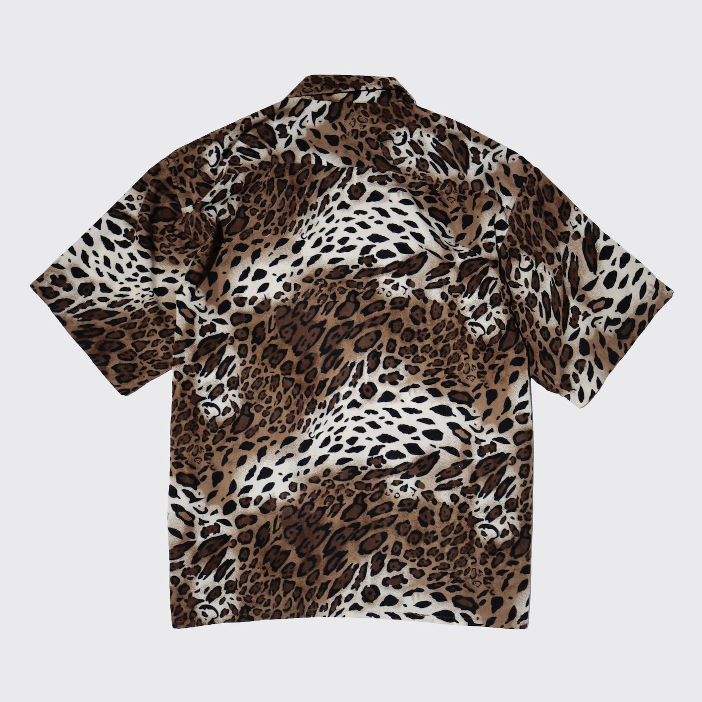 vintage leopard open collar h/s shirt