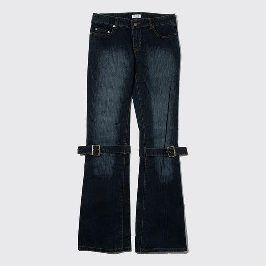 vintage belted flare jeans