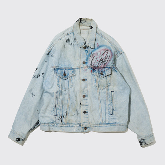 vintage painted trucker jacket